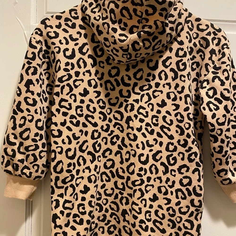 Leopard Print Hoodie Dress